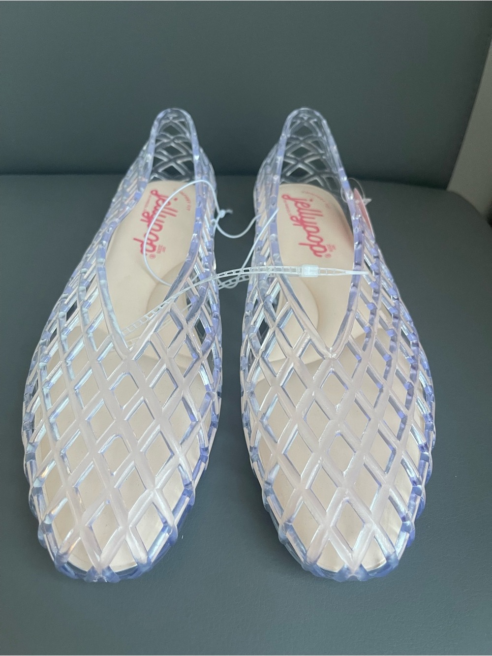 Jellypop Clear Jelly Flats Woven Lattice Sandals Women’s Size 10